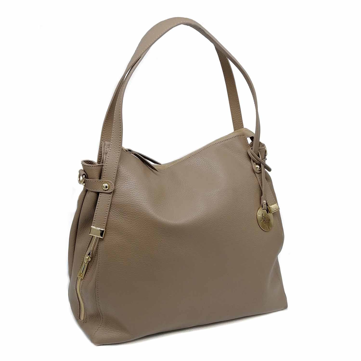 dollaro pebble leather backpack The Jordan, Dollaro grain-pebbled Leather TAUPE / Dollaro