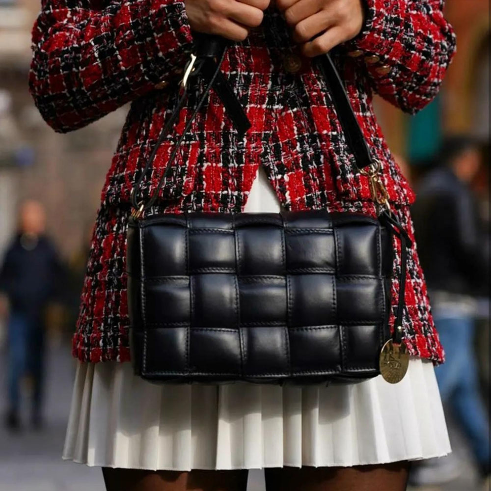 DOMINA - Woven Leather clutch / cross-body