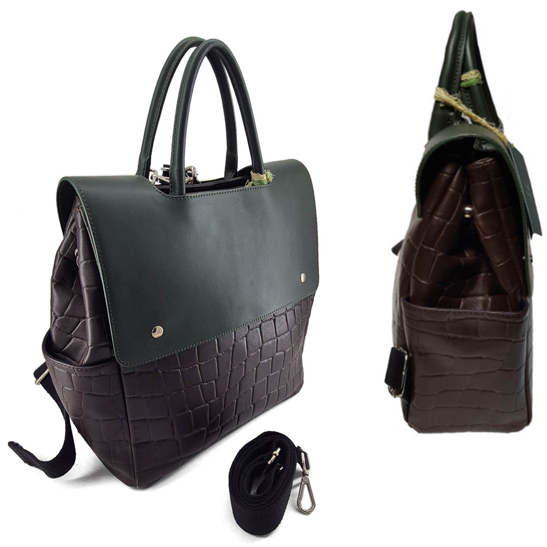 AOSTA, Unisex Leather Tote/Backpack