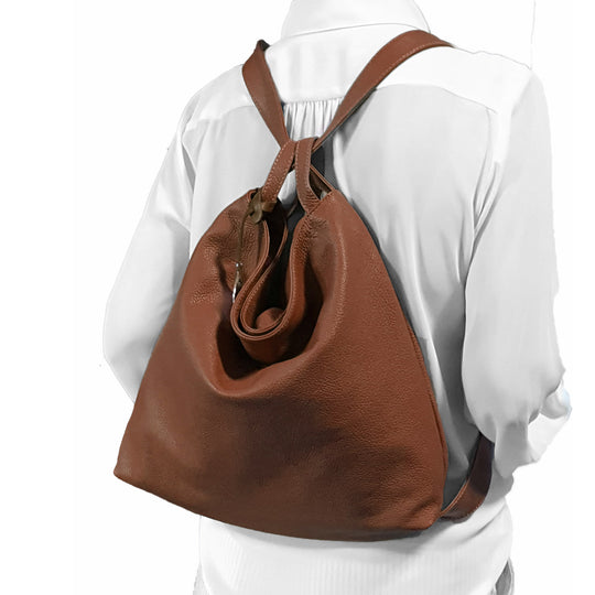 Signature Dollaro Leather Shoulder Bag & Backpack