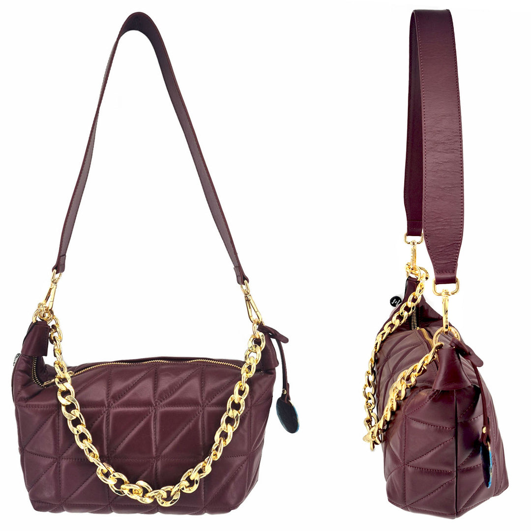 DONATELLA, quilted sauvage leather pouch