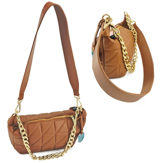 DONATELLA, quilted sauvage leather pouch