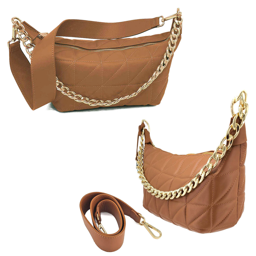 DONATELLA, quilted sauvage leather pouch
