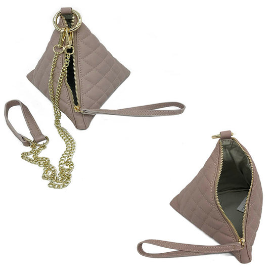 TEMAKI, Cross-body / Wristlet in quilted Sauvage leather