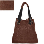 Yolanda woven printed leather Tote