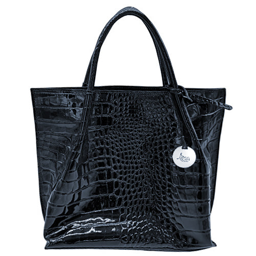 Croc Print Leather, Mid-Size Tote (B5)