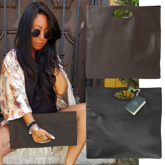 FORTE di MARMI Color-Block Dollaro Leather Clutch