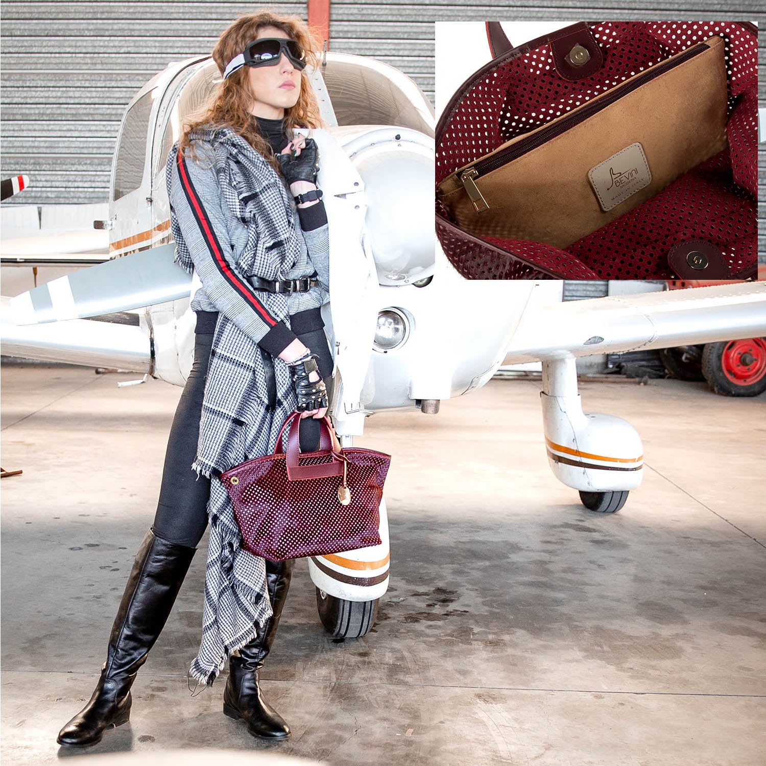 Perforated HAIRCALF Leather Tote – Bevini Modena