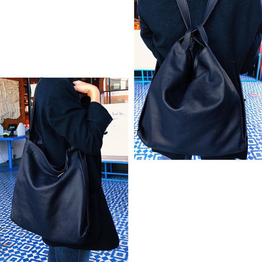 Signature Dollaro Leather Shoulder Bag & Backpack