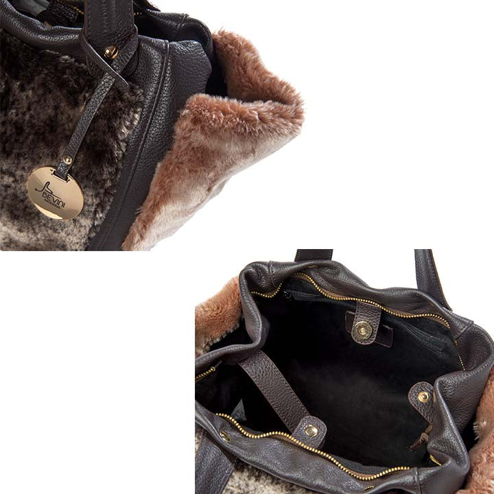 The Mecca, Wonderful faux fur & Dollaro Leather Tote