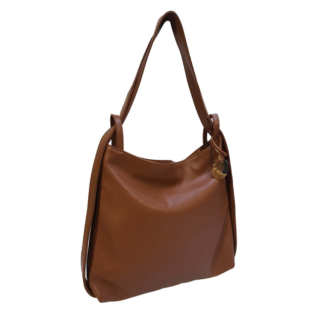 dollaro pebble leather backpack Signature Dollaro Leather Shoulder Bag & Backpack – Bevini Modena