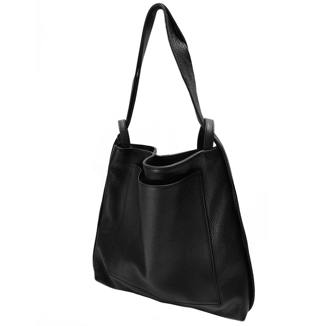 dollaro pebble leather backpack Signature Dollaro Leather Shoulder Bag & Backpack – Bevini Modena