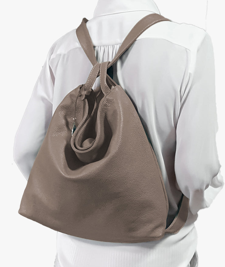 Signature Dollaro Leather Shoulder Bag & Backpack