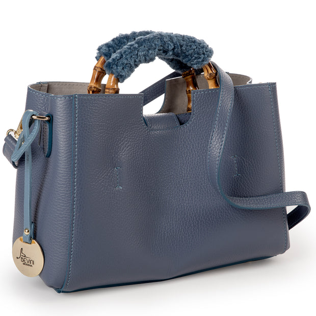 The Jessica, Authentic Bamboo Handle & Dollaro Leather small handbag