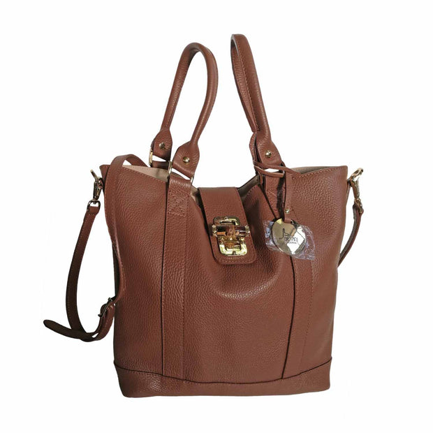 Medium Leather Tote with reversed handles (B196)