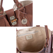 Medium Leather Tote with reversed handles (B196)