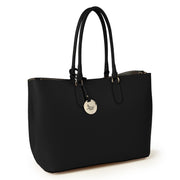 Ruga Leather Tote with Perlato Silver Interior