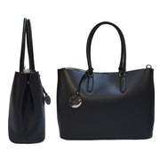 Ruga Leather Tote with Perlato Silver Interior