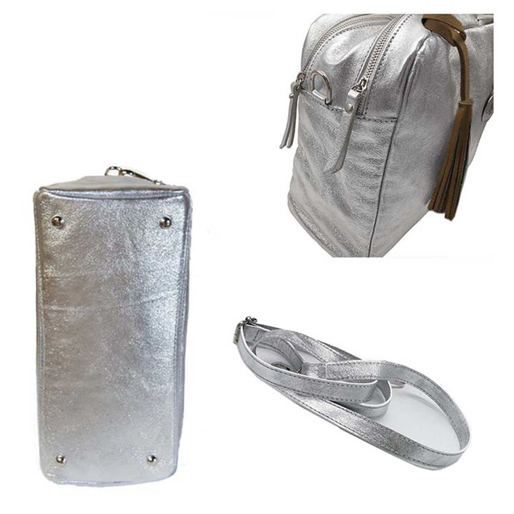 CALVIN KLEIN: crossbody bag in laminated nylon - Silver