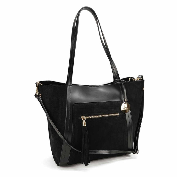 VIGNOLA, Large Suede & Leather Tote Bag