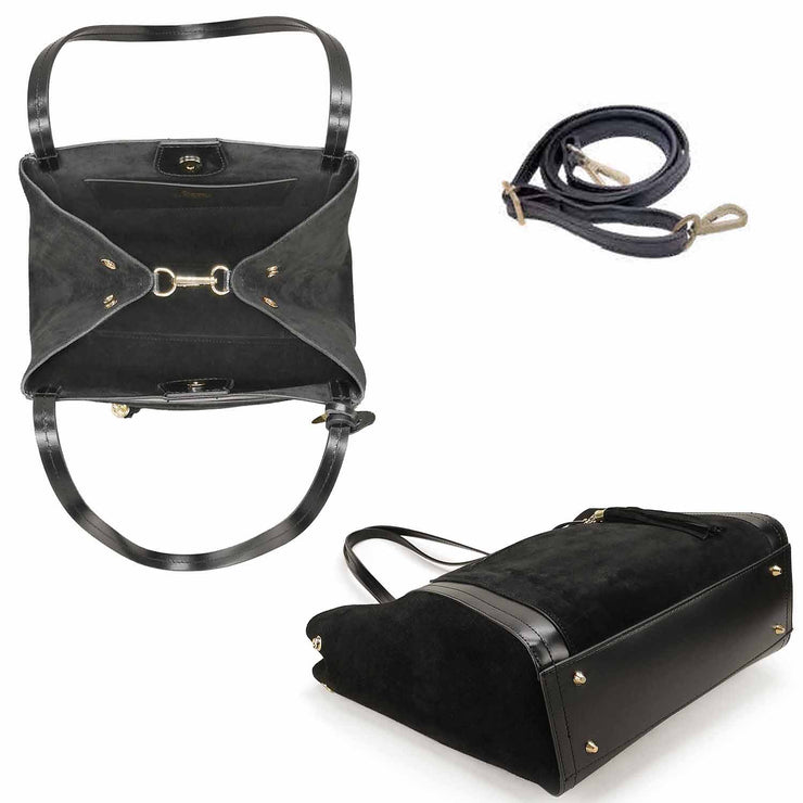 VIGNOLA, Large Suede & Leather Tote Bag – Bevini Modena