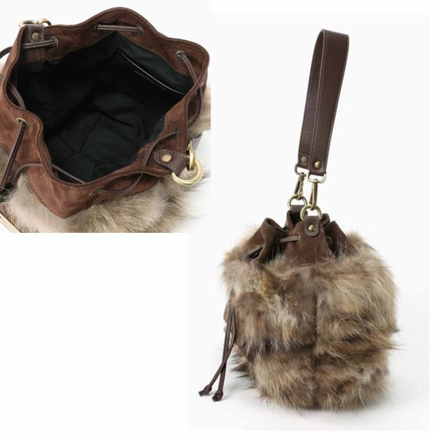The Janet Faux & Suede Bucket Bag